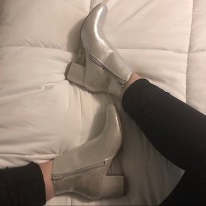 A•new•day silver ankle boots